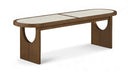 Canovia - Solid Wood And Faux Cane Bench - Simple Home Plus