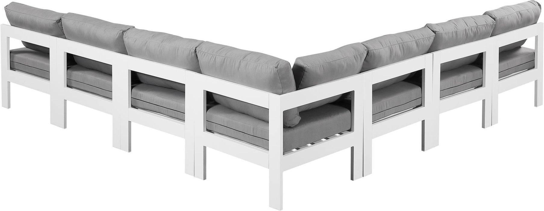 Nizuc - Outdoor Patio 7 Piece Modular Sectional With White Frame - Simple Home Plus