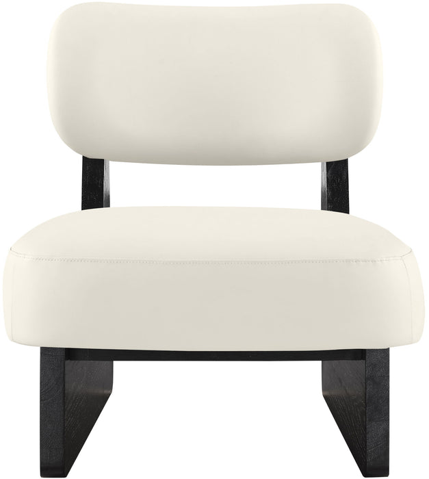 Vetra - Vegan Leather Upholstered Accent Chair With Black Base - Simple Home Plus