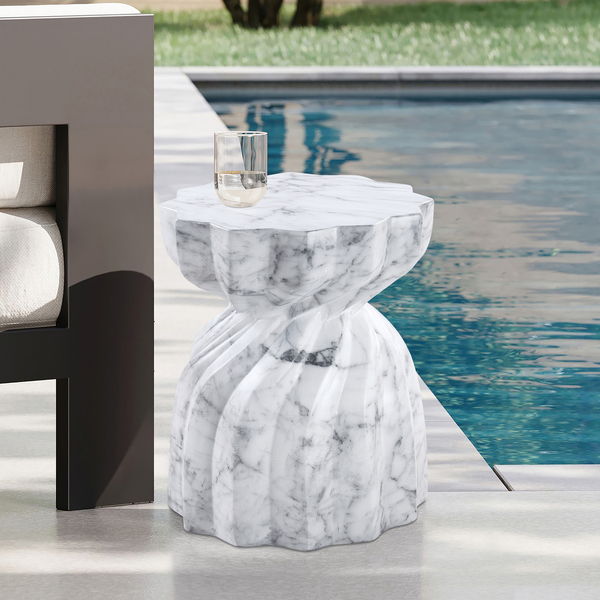 Caserta - Marble Finish Concrete End Table
