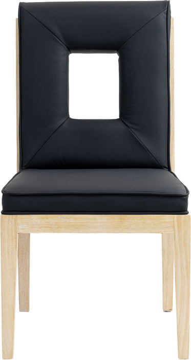 Gwendolyn - Faux Leather Dining Side Chair With Natural Frame (Set of 2) - Simple Home Plus