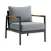 Crown - Aluminum And Teak Wood Outdoor Chair - Black / Dark Gray - Simple Home Plus
