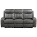 Raelynn - Upholstered Track Arm Motion Sofa - Gray - Simple Home Plus