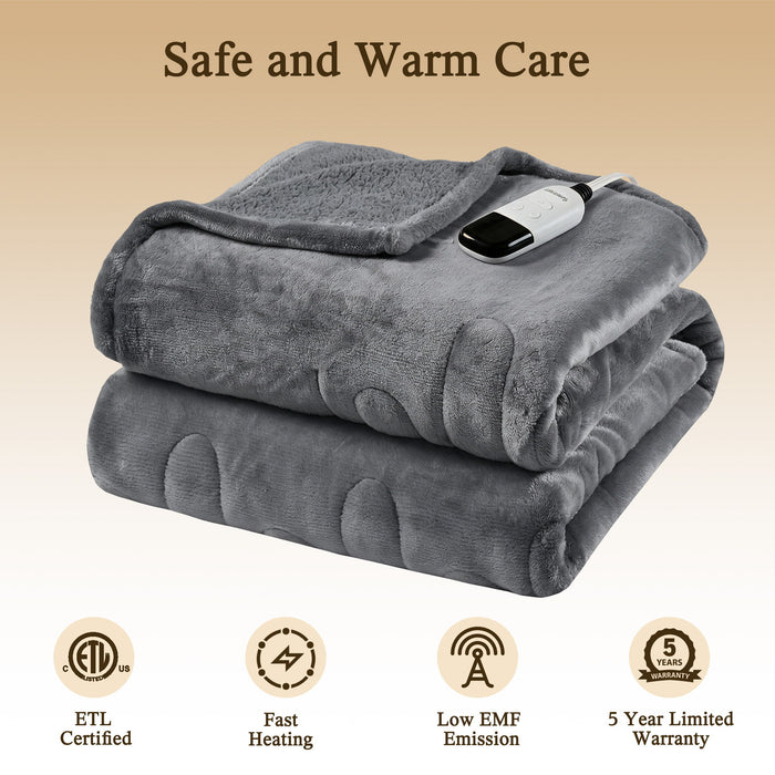 Heated Microlight to Berber - Throw - Gray