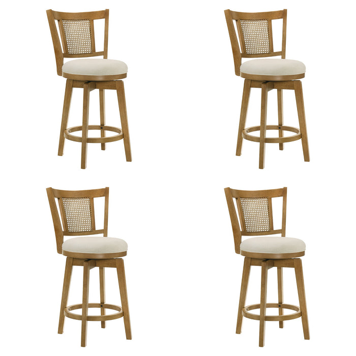 Isla - 26" Amber Glow Counter Height Rubberwood Swivel Barstool - Simple Home Plus