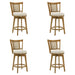 Isla - 26" Amber Glow Counter Height Rubberwood Swivel Barstool - Simple Home Plus