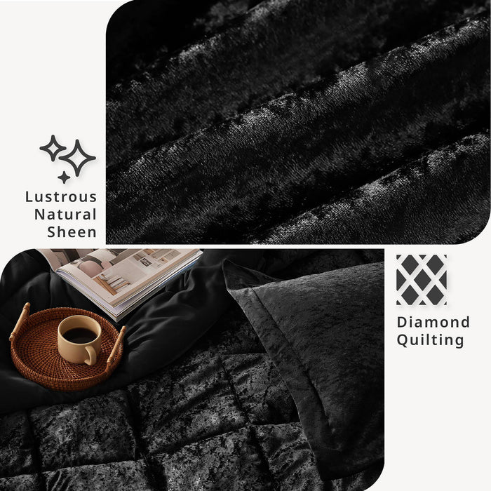 Felicia - Twin Comforter Set - Black - Simple Home Plus