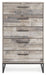 Neilsville - Whitewash - Five Drawer Chest - Simple Home Plus