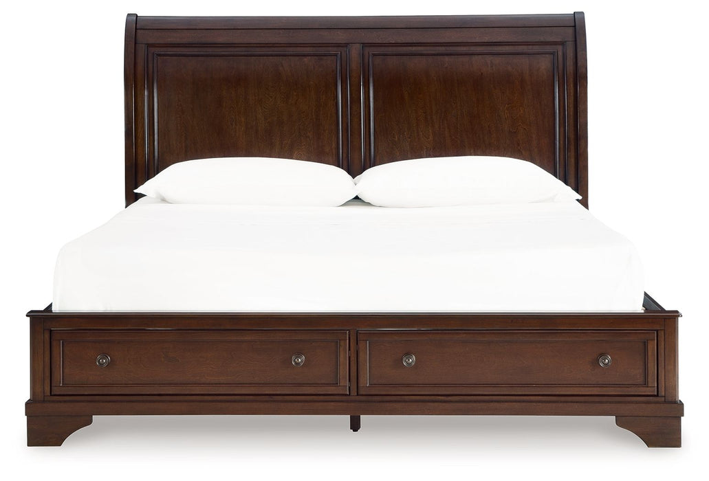 Trellington - Brown - King Sleigh Storage Bed - Simple Home Plus