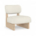 Vetra - Vegan Leather Upholstered Accent Chair With Natural Base - Simple Home Plus