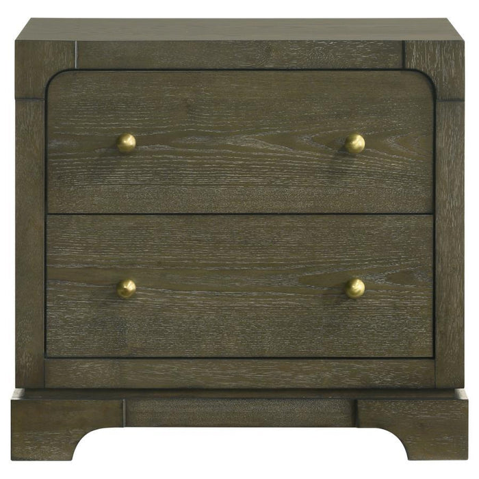 Gran Park - 2-Drawer Nightstand Bedside Table - Dark Cocoa - Simple Home Plus
