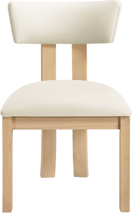 Lavrin - Vegan Leather Dining Side Chair (Set of 2) - Natural Base - Simple Home Plus