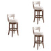 Mystic - Solid Wood Upholstered 30" Bar Height Swivel Barstool - Simple Home Plus