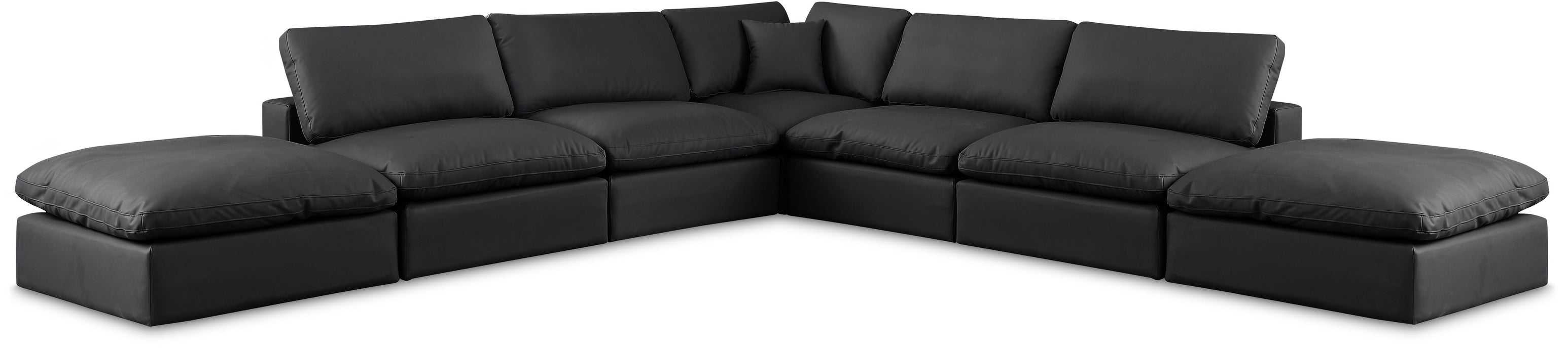 Comfy - 7 Piece Faux Leather Modular Corner Sectional - Simple Home Plus