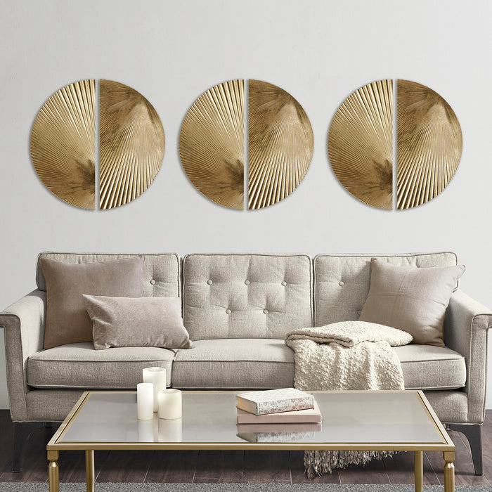 Radiant - Half Moon 2 Piece Metal Wall Decor Set - Gold - Simple Home Plus