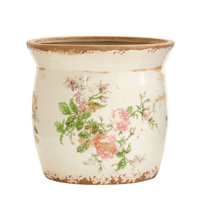 8" Tuscan Ceramic Floral Print Planter
