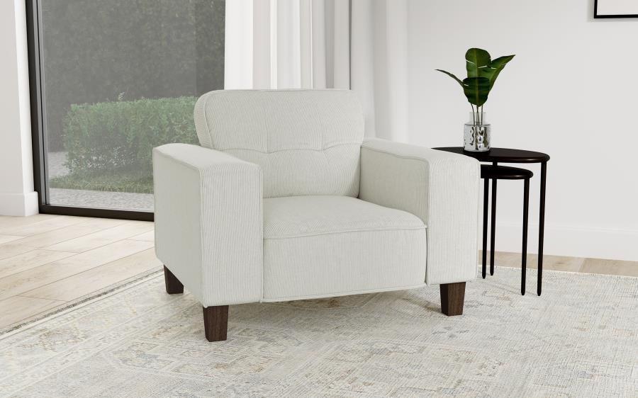 Deerhurst - Upholstered Track Arm Tufted Accent Chair - Greige - Simple Home Plus