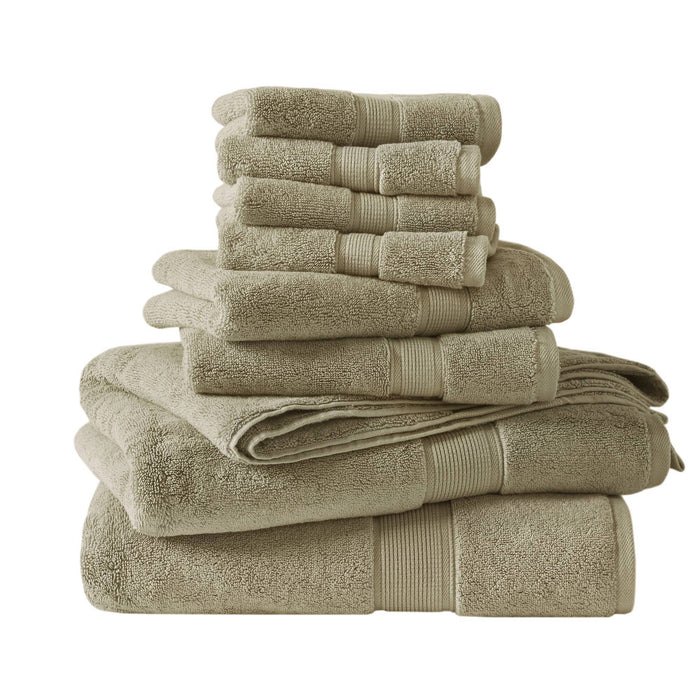 800GSM - 8 Piece Antimicrobial Towel Set - Beige - Simple Home Plus