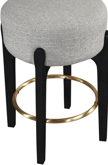 Torino - Backless Counter Stool With Brushed Black Base (Set of 2) - Simple Home Plus