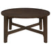 Cota - Round Solid Wood Coffee Table - Dark Brown - Simple Home Plus