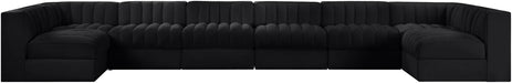 Rummi - Velvet Performance Fabric Upholstered 8 Piece Modular Sectional (With 2 Corner Chairs) - Simple Home Plus