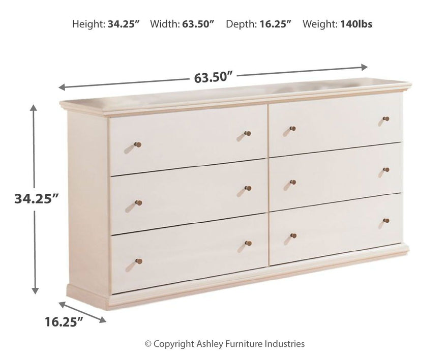 Bostwick Shoals - Six Drawer Dresser - White