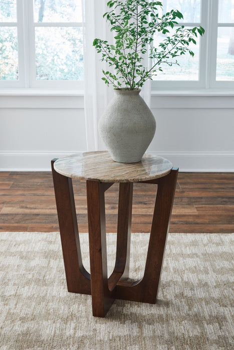 Tanidore - Warm Brown - Round End Table - Simple Home Plus