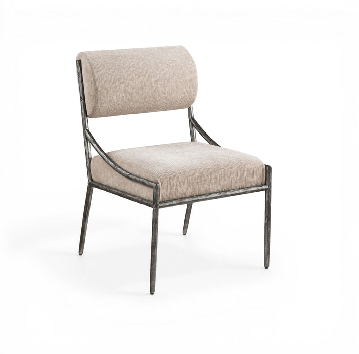 Bastille - Upholstered Dining Side Chair (Set of 2) - Silver Frame - Simple Home Plus