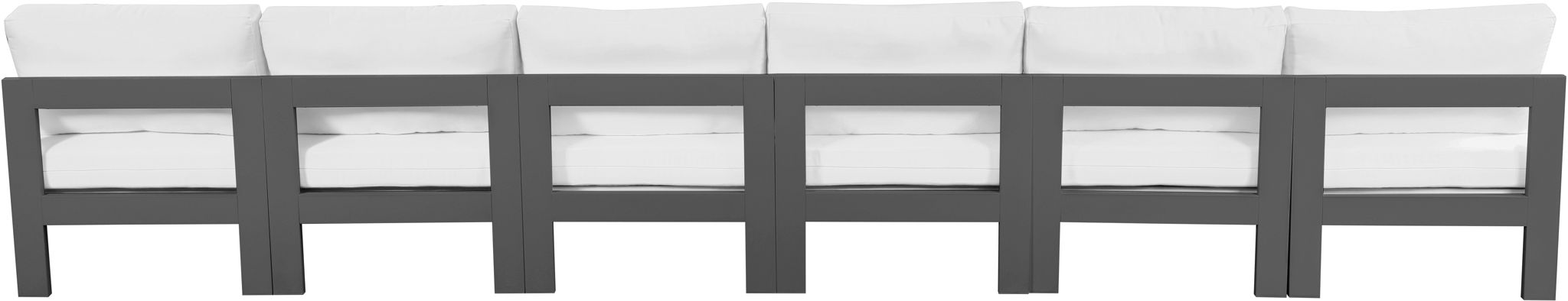 Nizuc - Outdoor Patio 6 Seat Armless Modular Sofa With Gray Frame - Simple Home Plus