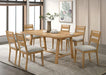 Duncan - 7 Piece Rectangular Wood Dining Table Set - Washed Oak - Simple Home Plus
