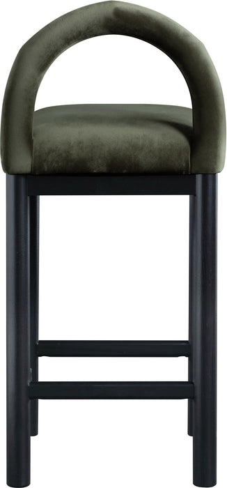 Conrad - Velvet Counter Stool With Black Legs - Simple Home Plus