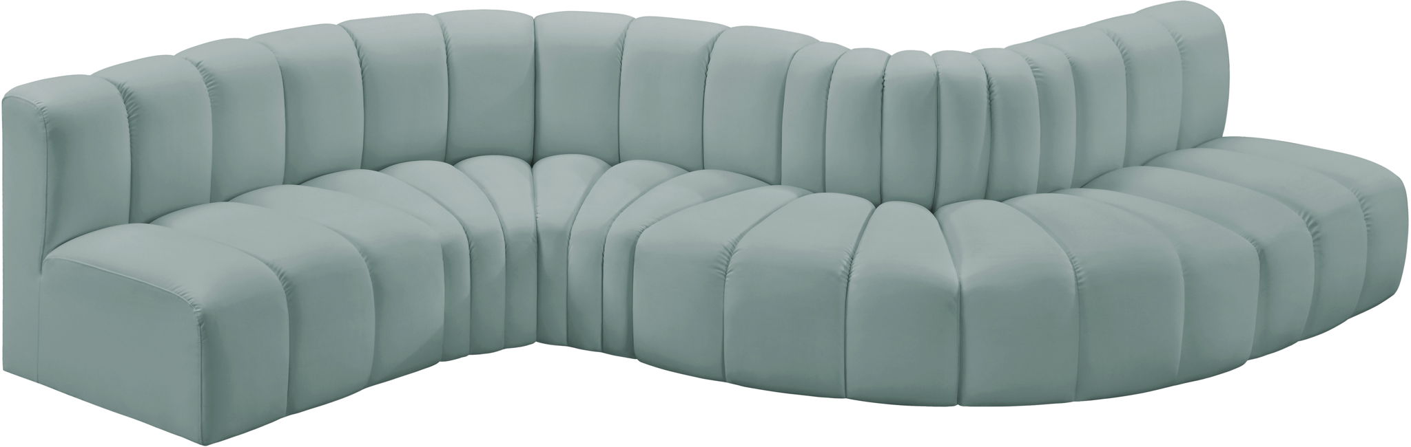 Arc - Faux Leather 6 Piece Curved Modular Sofa - Simple Home Plus