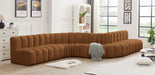 Arc - Velvet 8 Piece Curved Modular Sofa - Saddle - Simple Home Plus