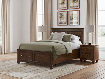 Danabrin - Queen Storage Footboard With Roll Slats - Brown - Simple Home Plus
