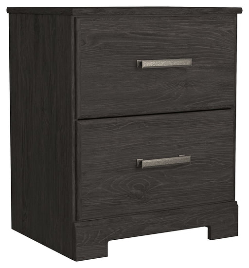 Belachime - Charcoal - Two Drawer Night Stand - Simple Home Plus