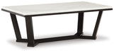 Fostead - White / Espresso - Rectangular Cocktail Table - Simple Home Plus