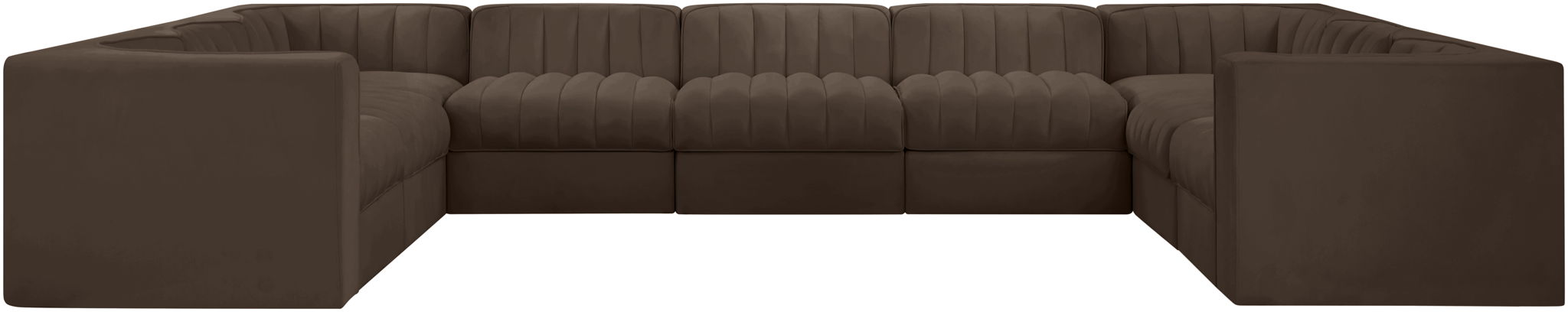 Rummi - Velvet Performance Fabric Upholstered 9 Piece Modular Sectional - Simple Home Plus