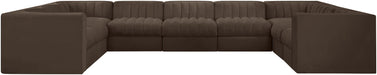 Rummi - Velvet Performance Fabric Upholstered 9 Piece Modular Sectional - Simple Home Plus