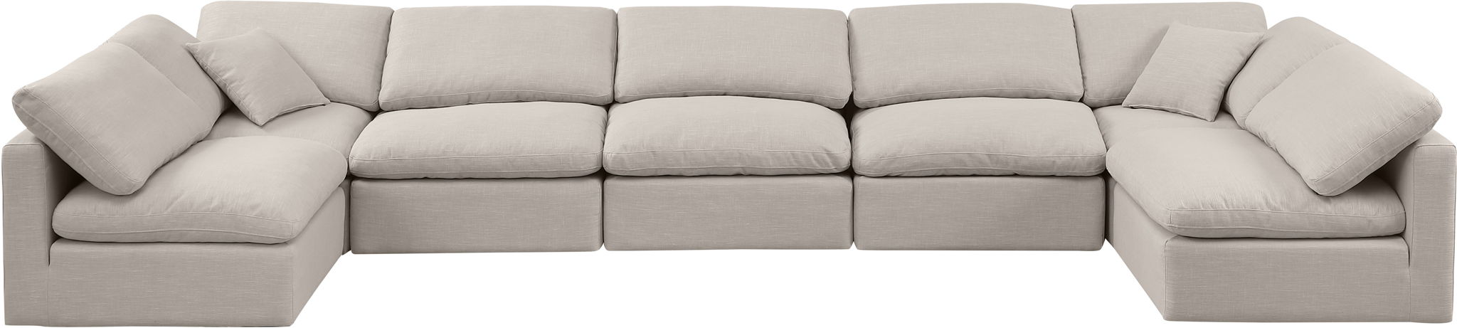 Indulge - Linen 7 Piece Modular U-Shaped Sectional - Simple Home Plus