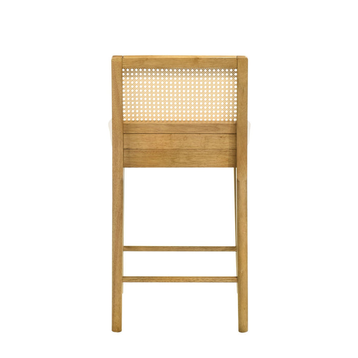 Tobias - Coastal Modern Wood Counter Height Kitchen Bar Stool - Simple Home Plus