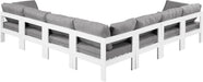Nizuc - Outdoor Patio 7 Piece Modular Sectional With White Frame - Simple Home Plus
