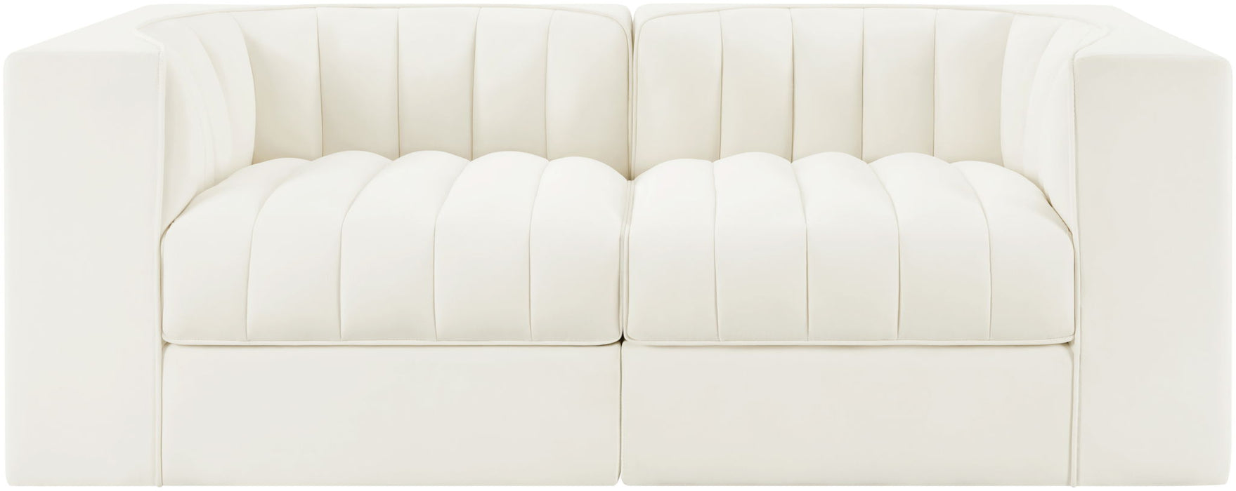 Rummi - Velvet Performance Fabric Upholstered 2 Piece Modular Loveseat - Simple Home Plus