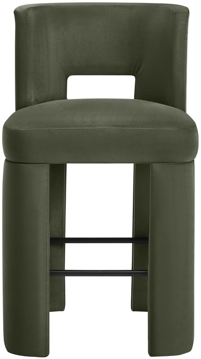 Zuno - Velvet Performance Fabric Upholstered Bar Stool (Set of 2) - Simple Home Plus