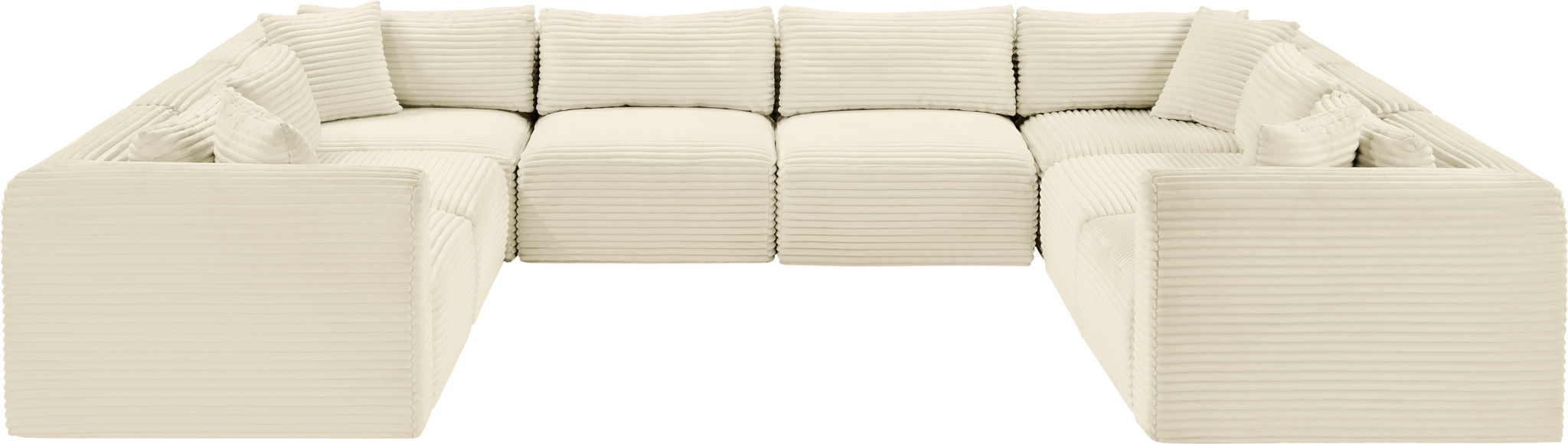 Shaggy - 8 Piece Modular U-Shaped Sectional - Simple Home Plus