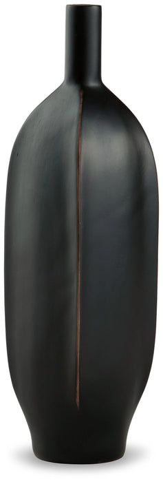 Rhaveney - Vase - Medium Black 3 Pieces AS-IS