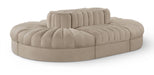 Rummi - Oval Velvet Performance Fabric Upholstered 6 Piece Modular Sectional - Simple Home Plus