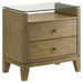 Granada - 2-Drawer Glass Top Nightstand - Natural Pine - Simple Home Plus