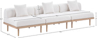 Laguna - 3 Piece Resilient Water Resistant Fabric 106.5" Outdoor Patio Armless Modular Sofa - Simple Home Plus
