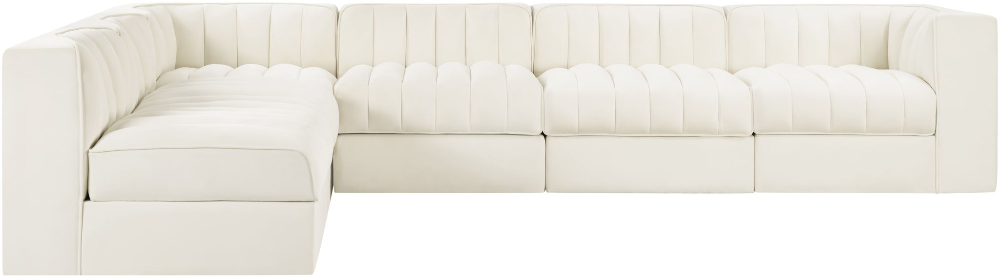 Rummi - Velvet Performance Fabric Upholstered 6 Piece Modular Sectional (With 3 Corner Chairs) - Simple Home Plus
