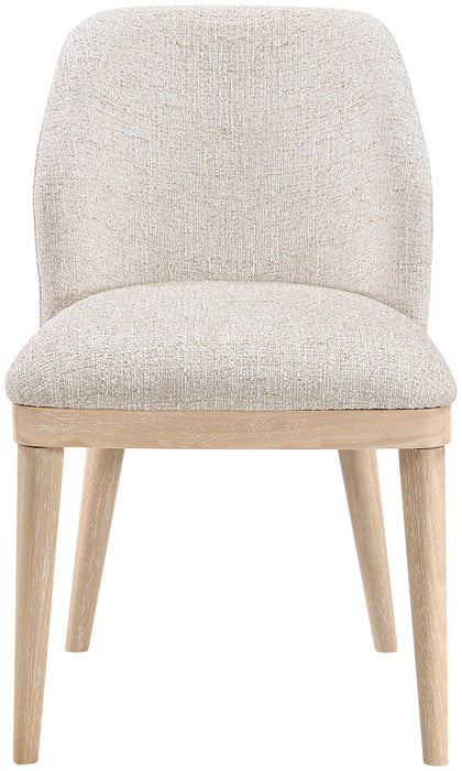 Valeo - Linen Textured Fabric Upholstered Dining Chair (Set of 2) - Painted Natural Base - Simple Home Plus